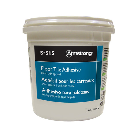 Armstrong S-515 VCT Tile Strong Adhesive 1 Gallon Clear Thin Spread - Covers 300 sq ft per 1 Gallon