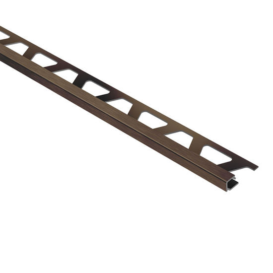 Schluter QUADEC Square Edge Trim - Aluminum Anodized Brushed Antique Bronze 1/2" (12.5 mm) x 8' 2-1/2"