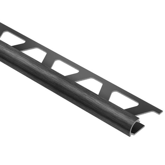 Schluter RONDEC Bullnose Trim - Aluminum Anodized Brushed Black 3/8" (10 mm) x 8' 2-1/2"